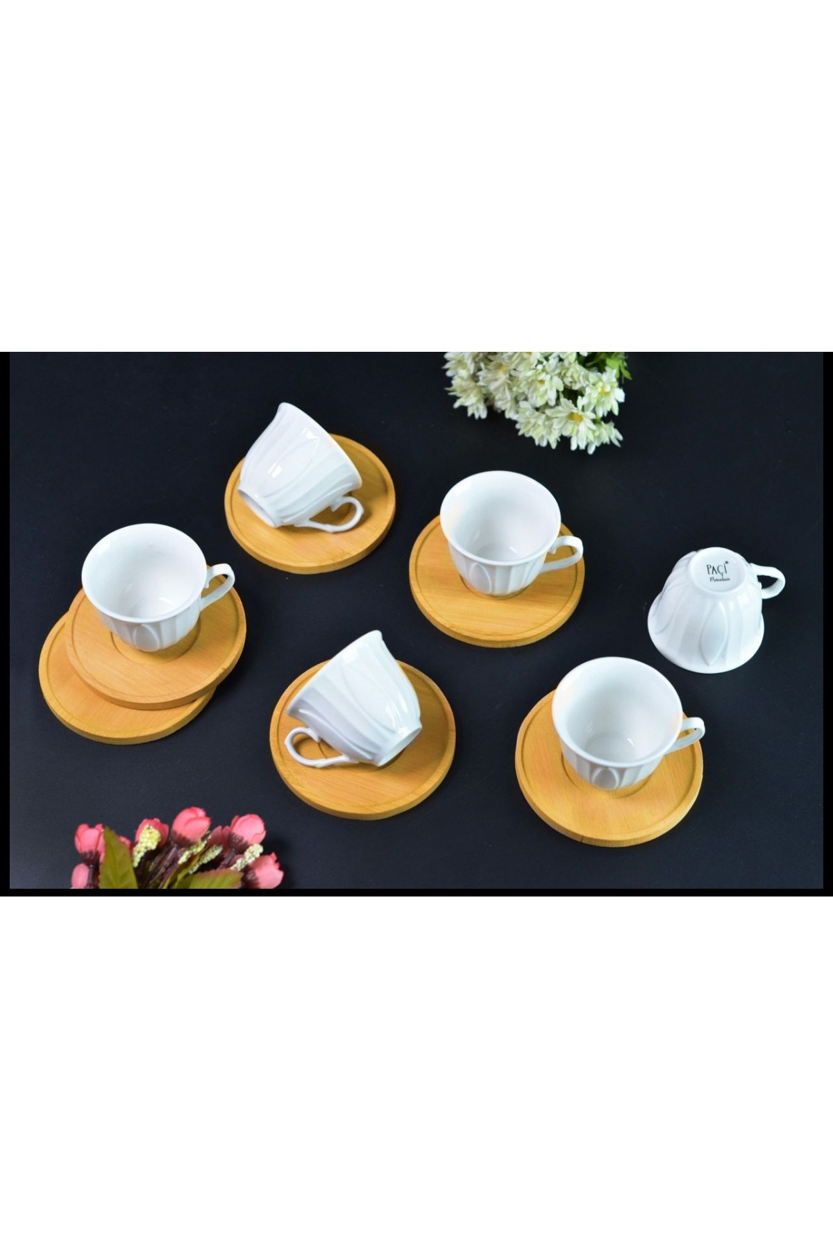 BAMBULU PORSELEN 6LI KAHVE FİNCANI (P)