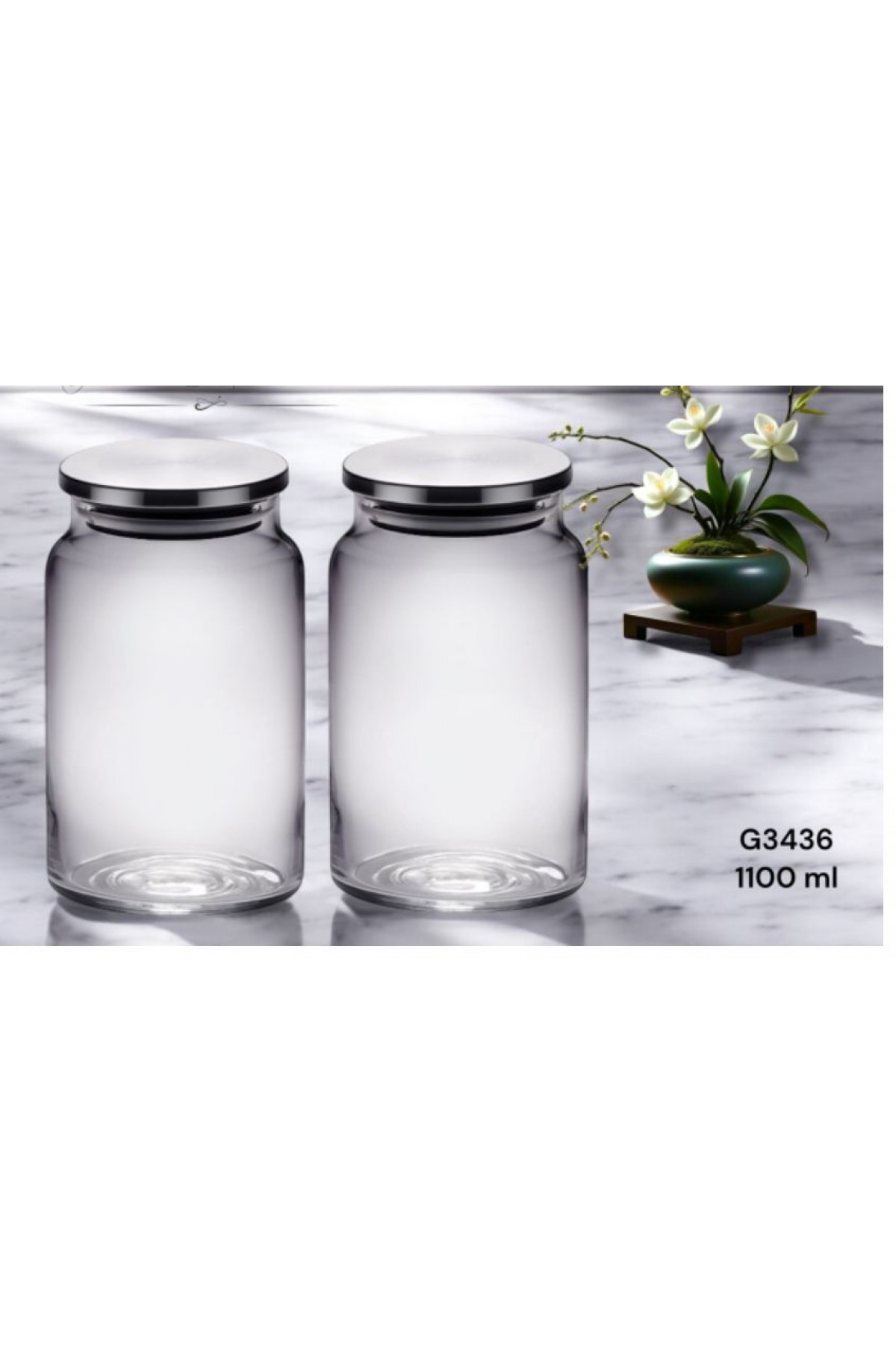 METAL KAPAKLI CAM KAVANOZ 1.1 LT (P)
