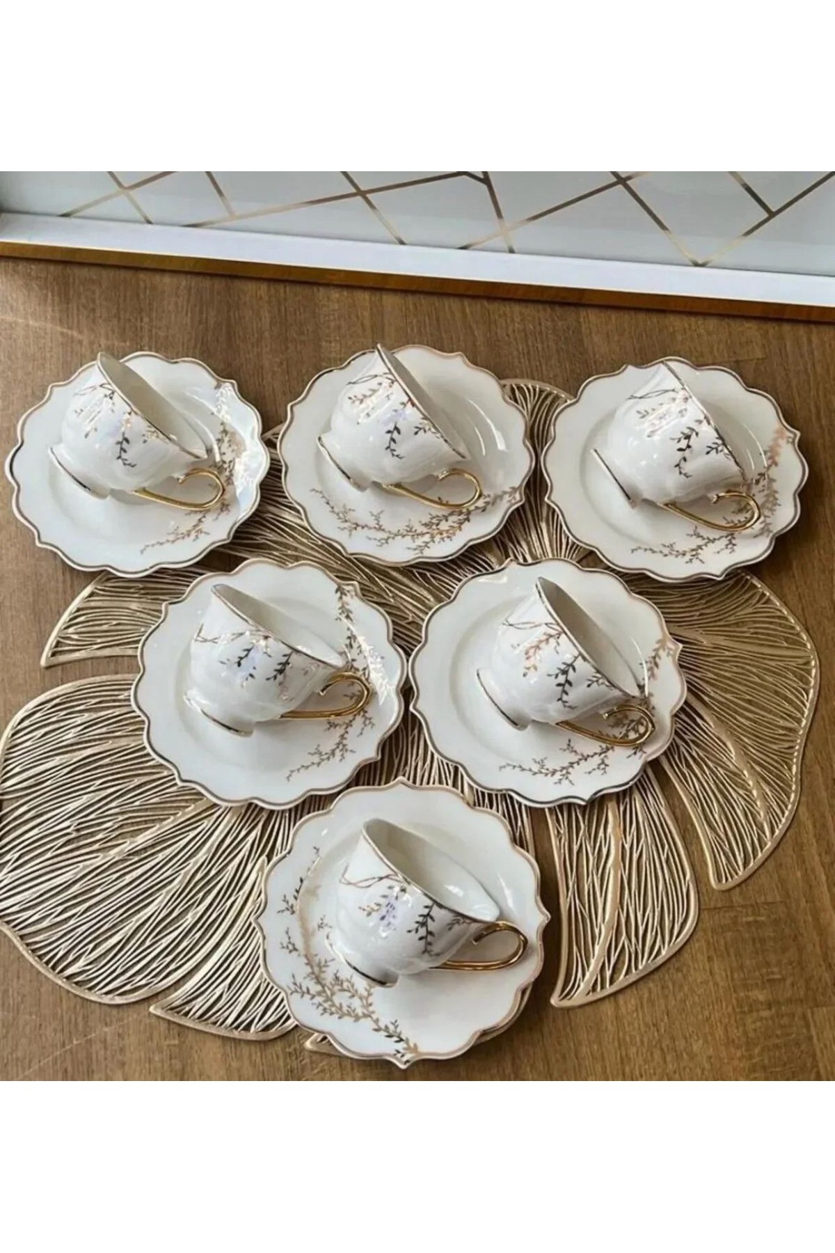 6LI PORSELEN KAHVE FİNCANI (P)