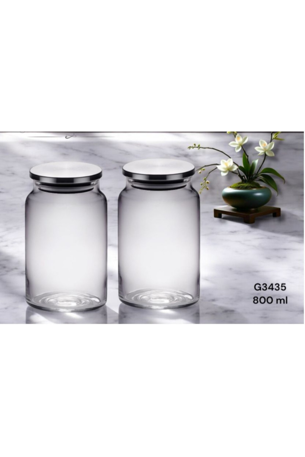 METAL KAPAKLI CAM KAVANOZ 0,80 LT (P)