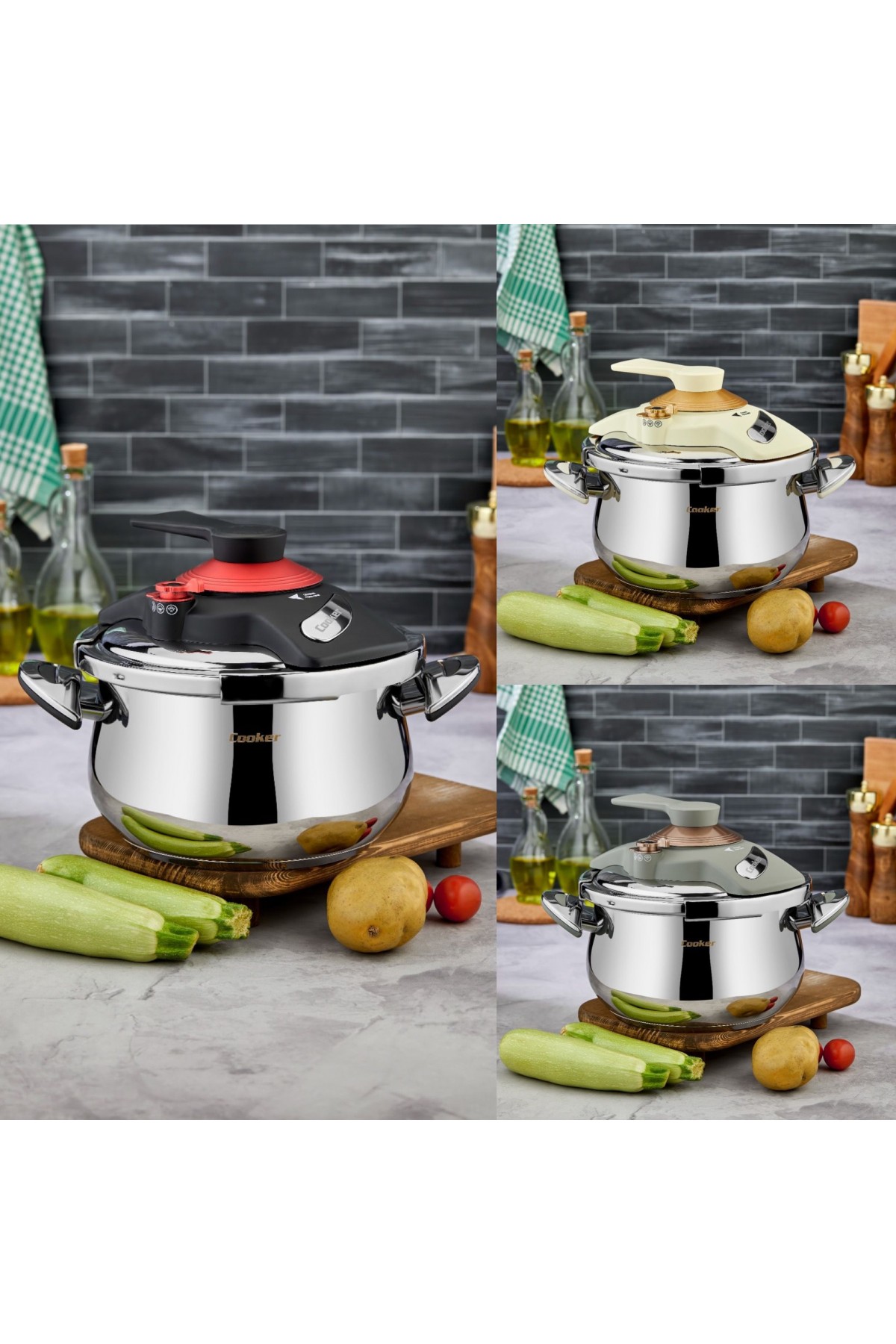 COOKER MATİK 5 LT KLİPSO KAPAK DÜDÜKLÜ TENCERE(2)(P)