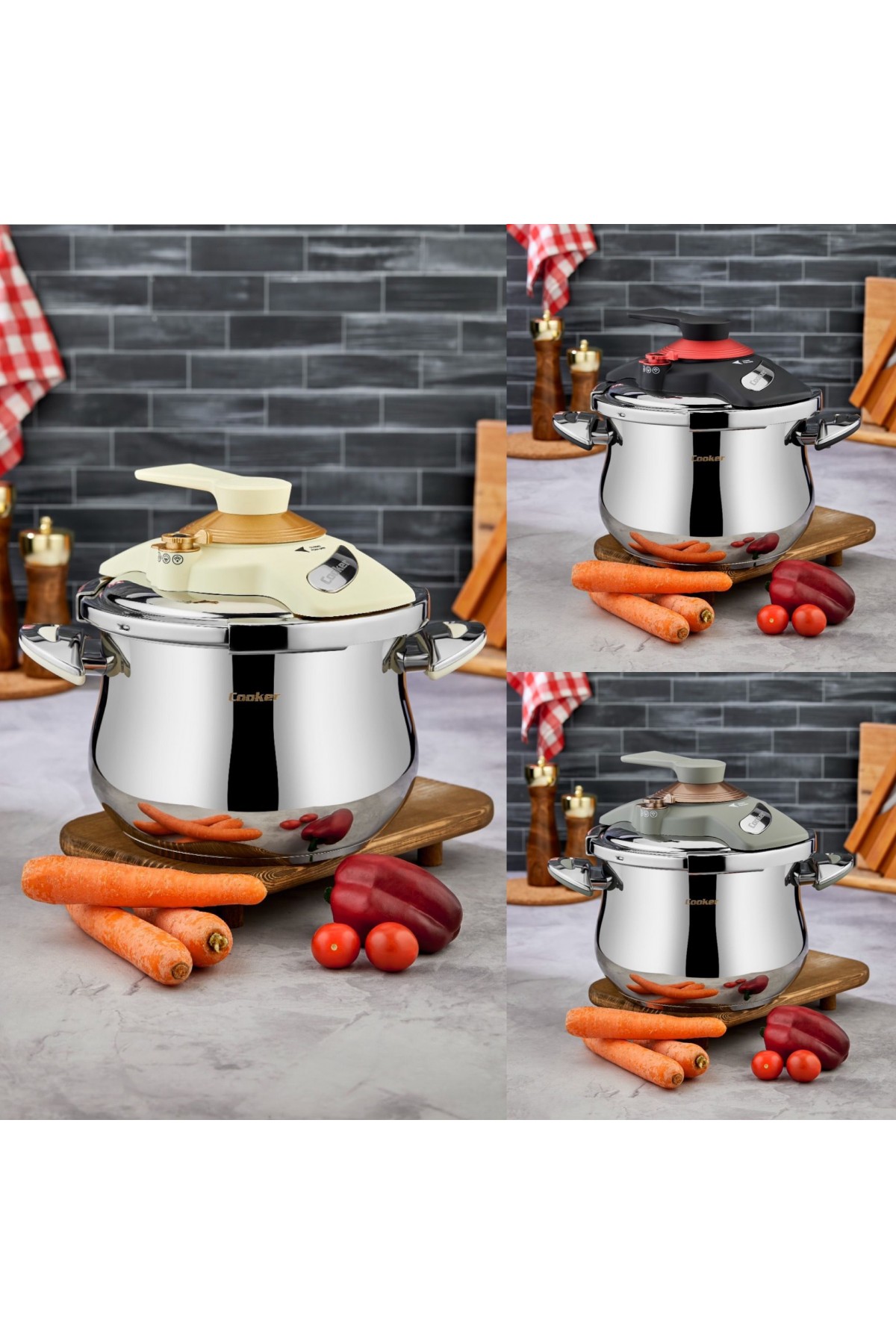 COOKER MATİK 7 LT KLPSO KAPAK DÜDÜKLÜ TENCERE(2)(P)