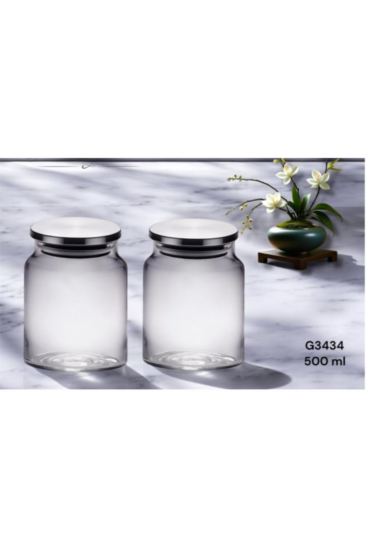 METAL KAPAKLI CAM KAVANOZ 0,50 LT (P)