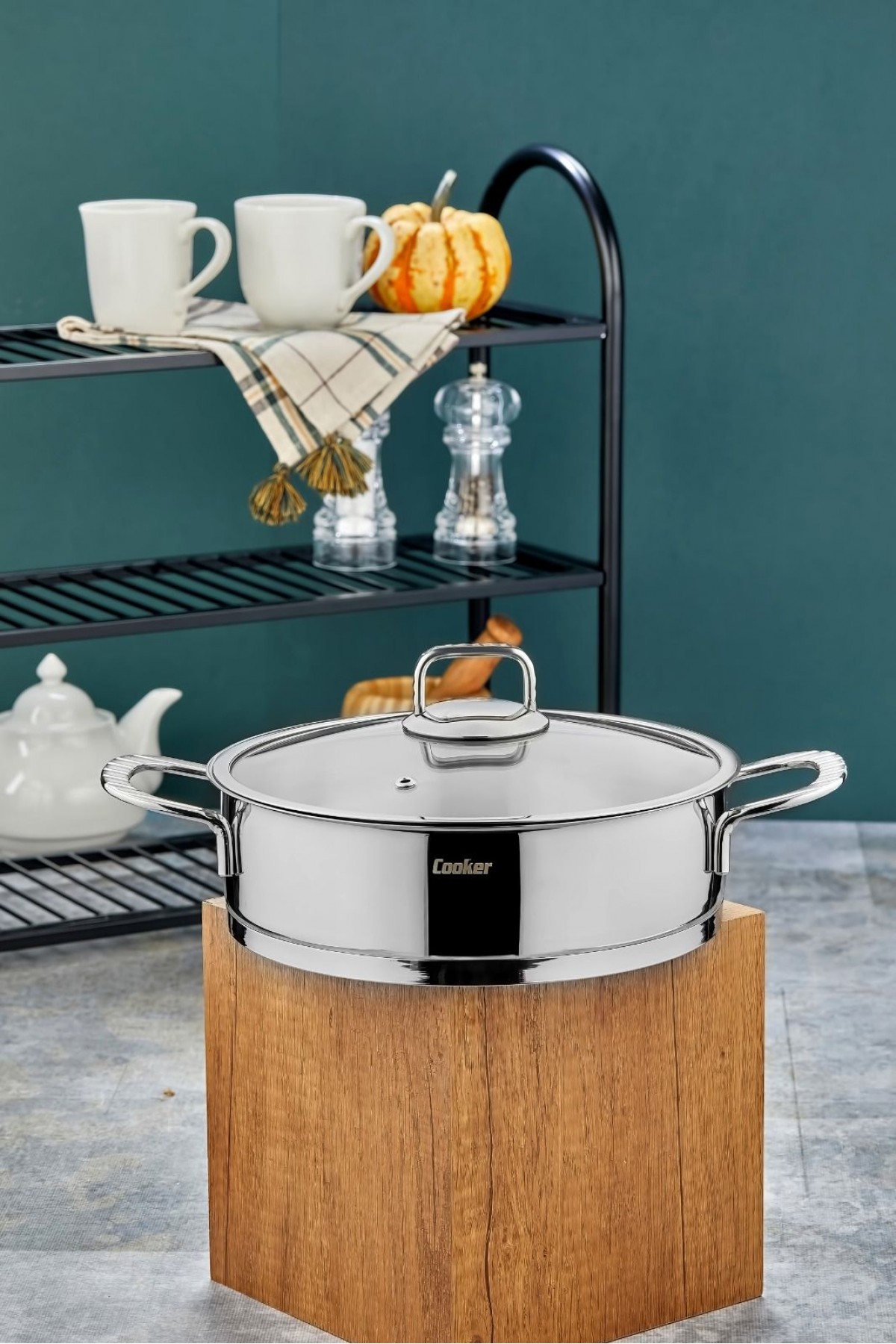 COOKER 24 CM BOMONTİ ÇELİK BASIK TENCERE(6)(P)