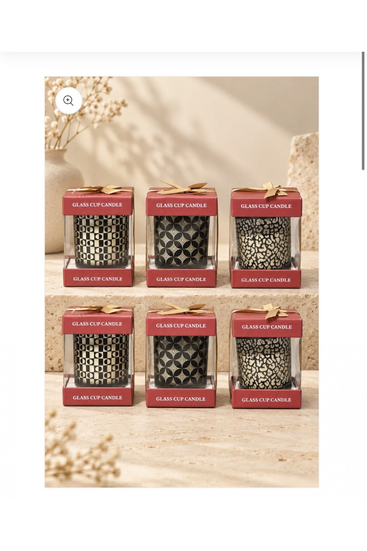 DESENLİ CAM BARDAK MUM