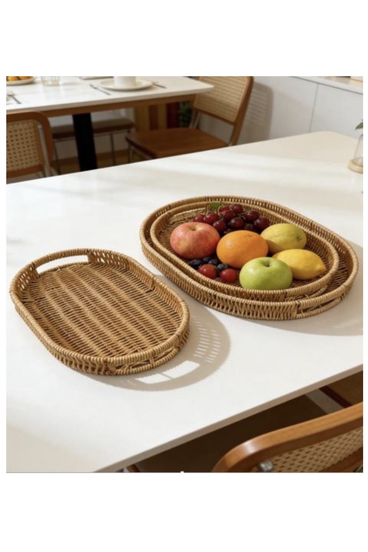 LUCA MİA TERRA 3 LÜ OVAL TEPSİ 29x20 35X25 40X30CM