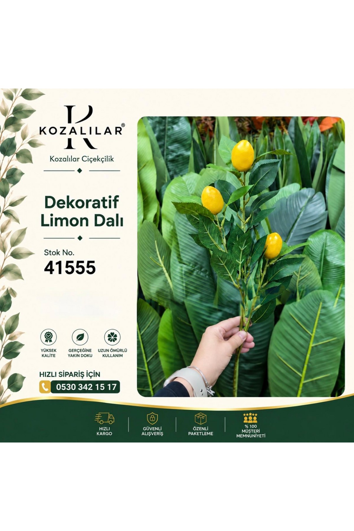 65CM 3LÜ TEK DAL LİMON